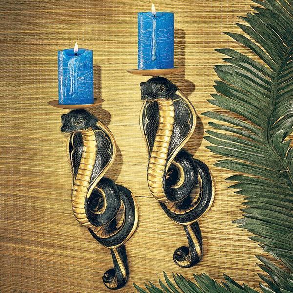 Design Toscano Renenutet Egyptian Cobra Goddess Wall Sconces CL3448